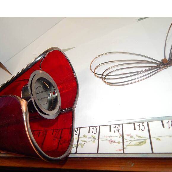 Beautiful Large Stain Glass Tea Light Candle Angel - Picture 8 of 10